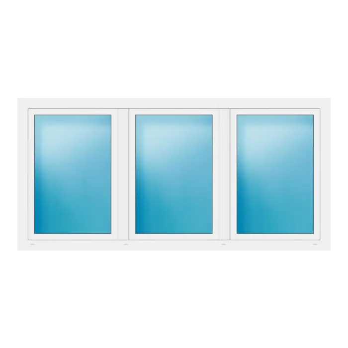 Dreiflügeliges Fenster 234x114 cm Weiß