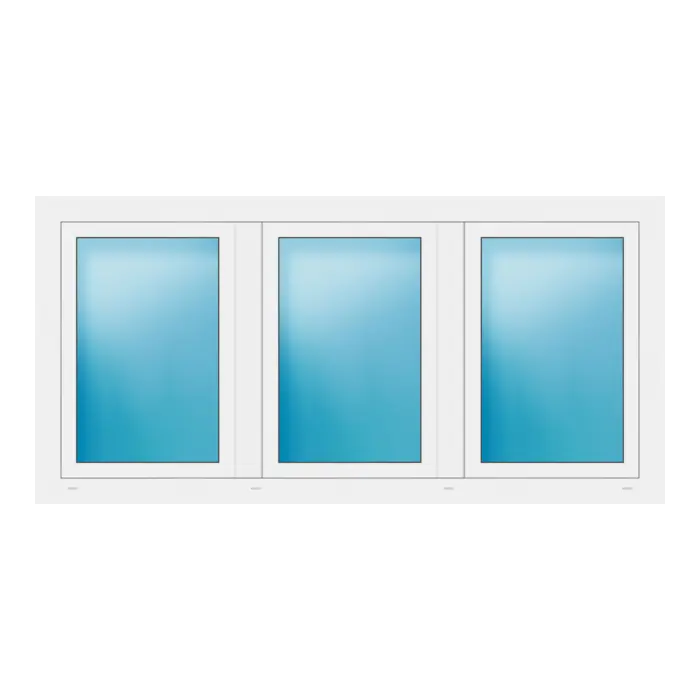 Dreiflügeliges Fenster 192x94 cm Weiß