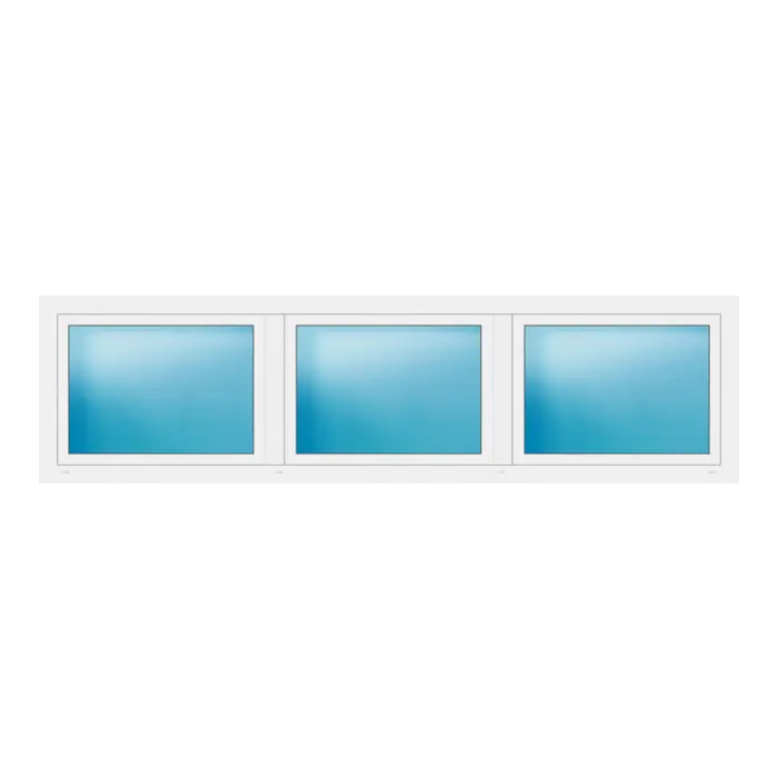 Dreiflügeliges Fenster 298x80 cm Weiß