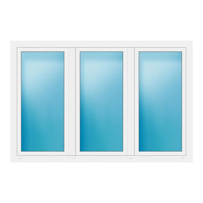Dreiflügeliges Fenster 210x140 cm Weiß
