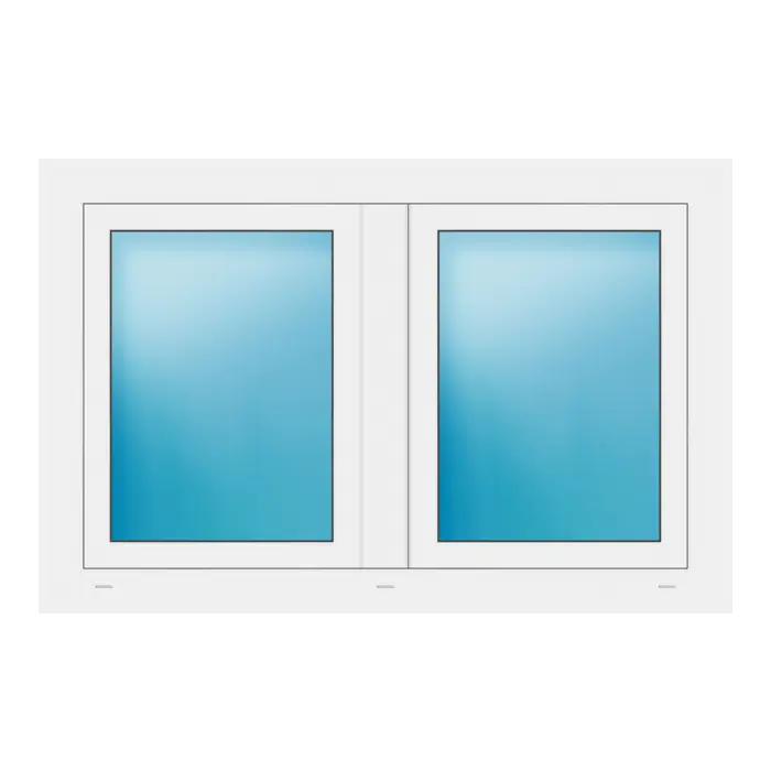 Zweiflügeliges Fenster 122x80 cm Weiß