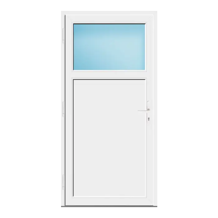 Nebeneingangstür 99x202 cm Weiß 1/3 Glas