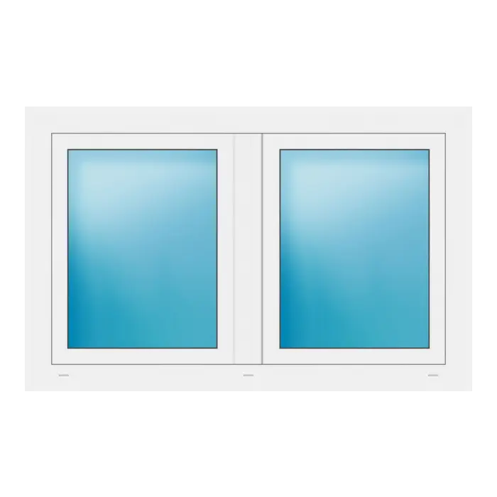 Zweiflügeliges Fenster 132x84 cm Weiß
