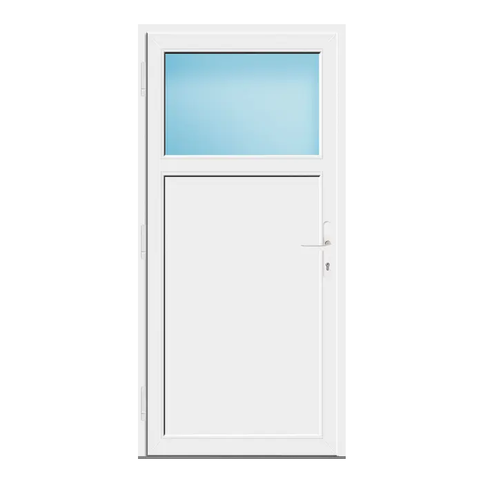 Nebeneingangstür 86x180 cm Weiß 1/3 Glas
