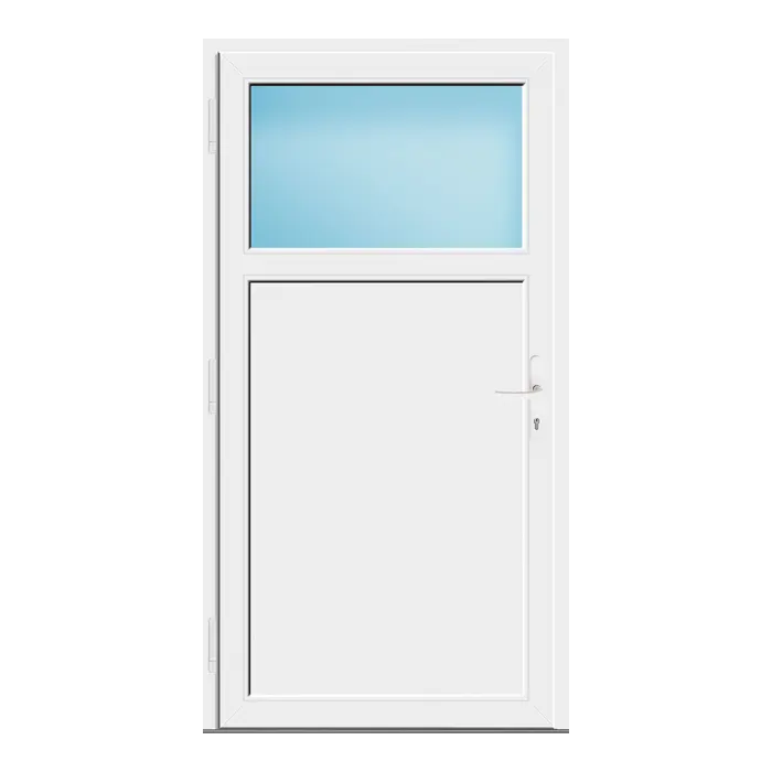 Nebeneingangstür 100x190 cm Anthrazitgrau genarbt 1/3 Glas