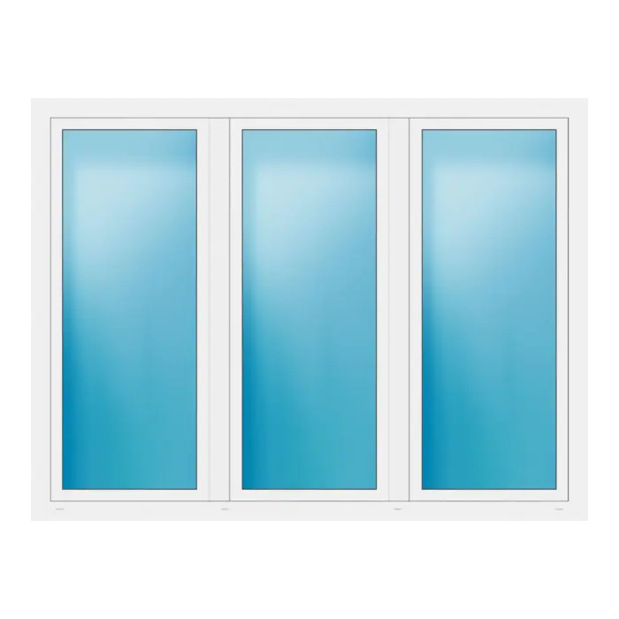 Dreiflügeliges Fenster 224x170 cm Weiß