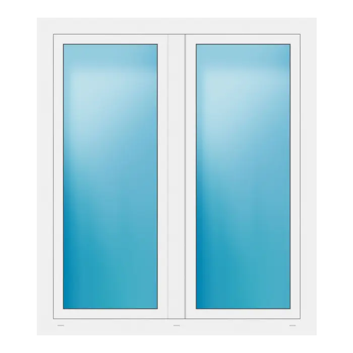 Zweiflügeliges Fenster 134x152 cm Weiß
