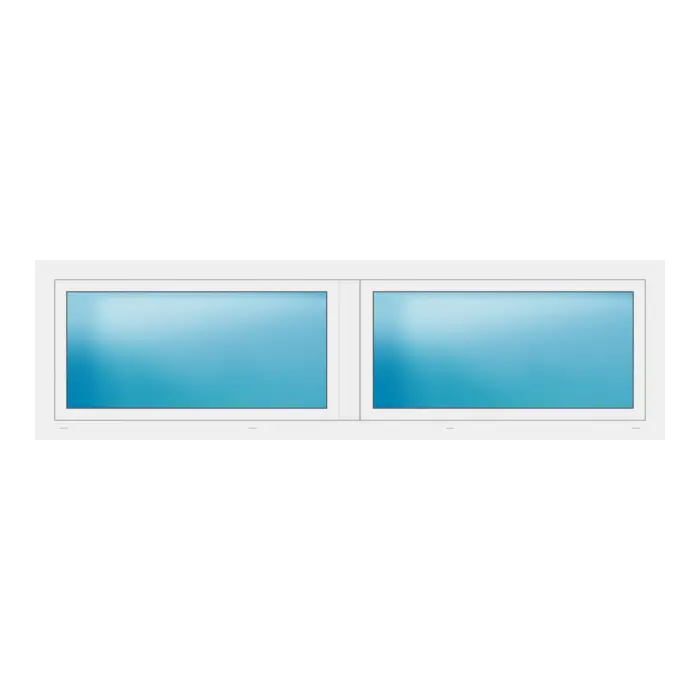 Zweiflügeliges Fenster 252x72 cm Weiß